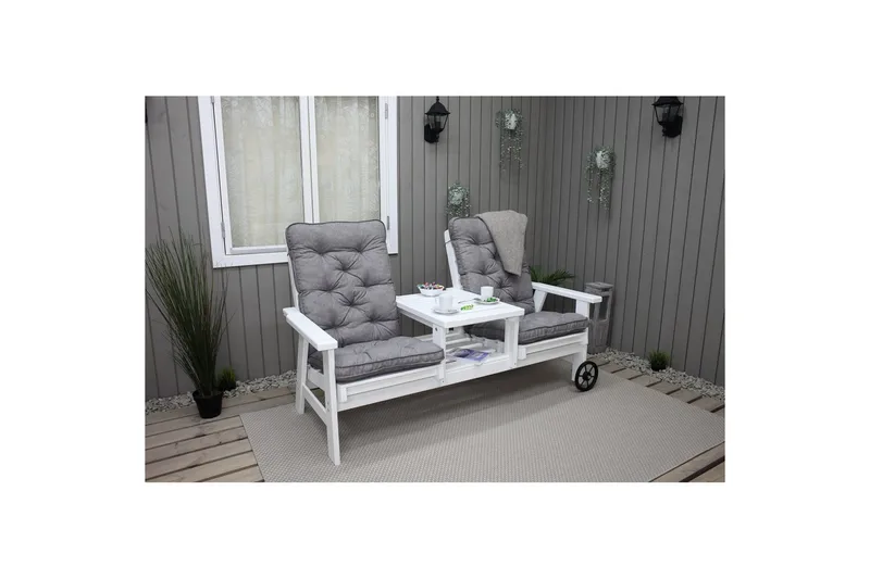 Stolskudde med ryggstöd Malmö Maxi Hög Rygg - Grå - Utemöbler - Dynor - Positionsdynor