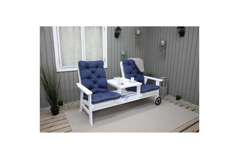 Stolskudde med ryggstöd Malmö Maxi Hög Rygg Blå - Blå - Utemöbler - Dynor - Övriga dynor