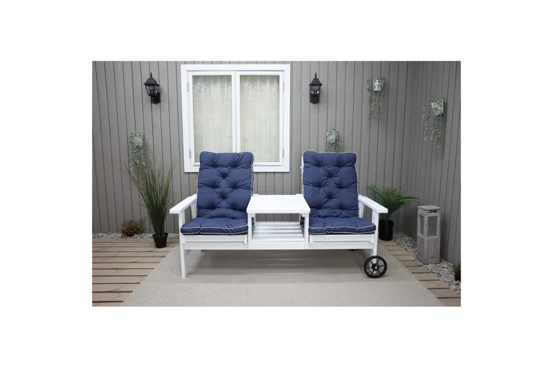 Stolskudde med ryggstöd Malmö Maxi Hög Rygg Blå - Blå - Utemöbler - Dynor - Övriga dynor