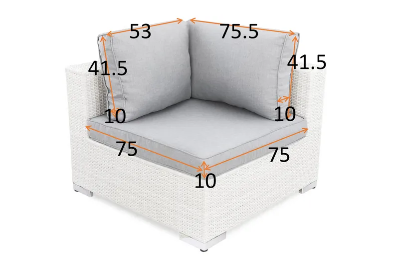 Bahamas Dynfodral till Hörnmodul - Ljusgrå - Utemöbler - Dynor - Dynöverdrag & utomhusklädsel