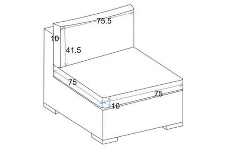 Bahamas Dynfodral till Mittmodul - Ljusgrå - Utemöbler - Dynor - Dynöverdrag & utomhusklädsel