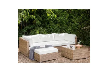 3-sits Loungegrupp Sano Vänstervänd - Natur/vit - Utemöbler - Loungemöbler - Soffgrupp utomhus