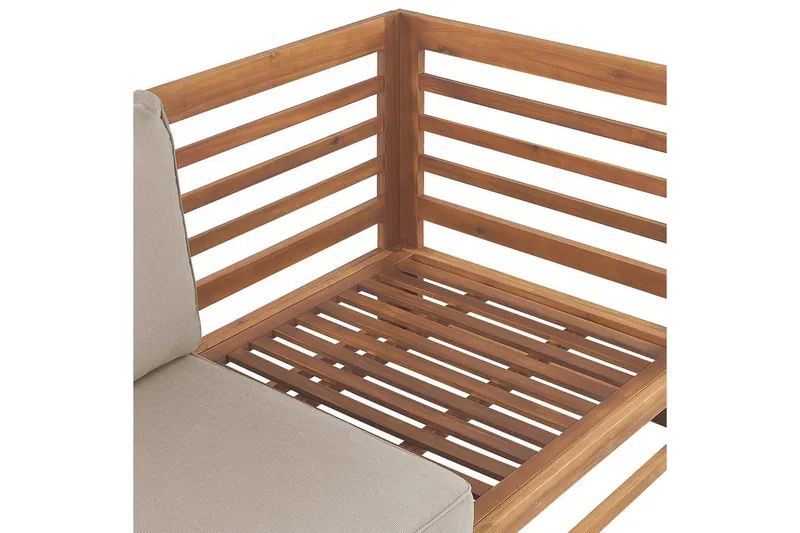 3-sitssoffa Trani Ljus trä/grått/beige, Ja - Ljus trä/grått/beige, Ja - Utemöbler - Loungemöbler - Loungesoffa