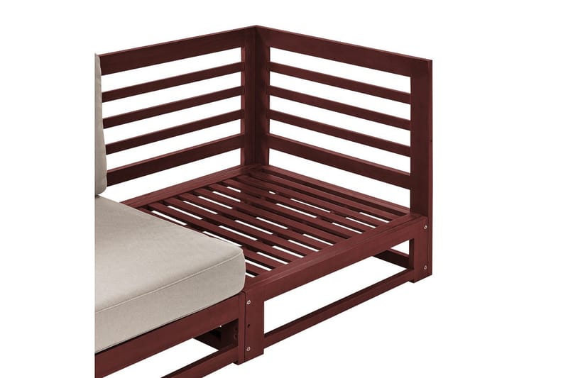 3-sitssoffa Trani Mörkt trä/grått/beige, Nej - Mörkt trä/grått/beige, Nej - Utemöbler - Loungemöbler - Loungesoffa