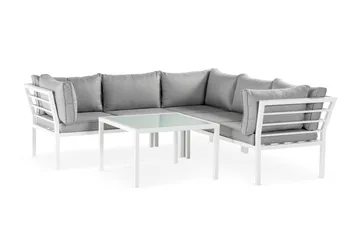 Ariany Hörnsoffa - Vit / Grå dynor - Utemöbler - Loungemöbler - Soffgrupp utomhus