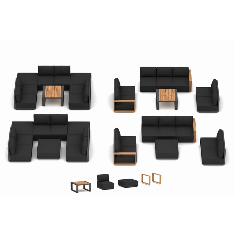 Armstöd till soffmodul 88x52,5x10 cm (2 st, höger + vänster) - Grå - Utemöbler - Loungemöbler - Klädselpaket loungemöbler