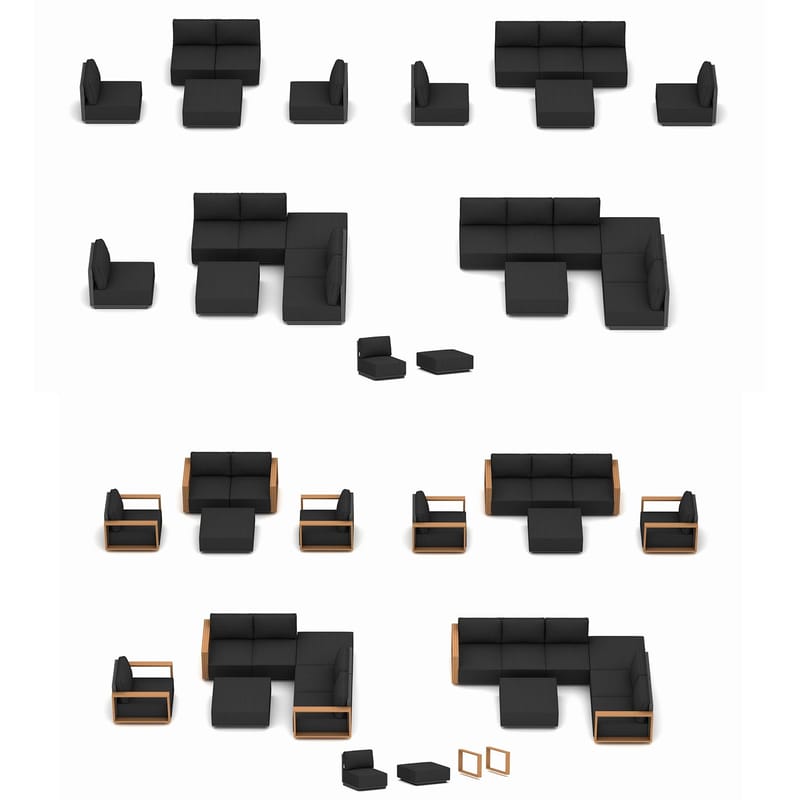 Armstöd till soffmodul 88x52,5x10 cm (2 st, höger + vänster) - Grå - Utemöbler - Loungemöbler - Klädselpaket loungemöbler