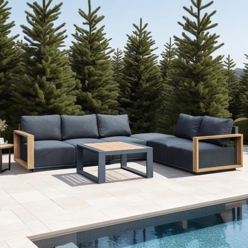 Armstöd till soffmodul 88x52,5x10 cm (2 st, höger + vänster) - Grå - Utemöbler - Loungemöbler - Klädselpaket loungemöbler