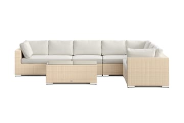 Bahamas L-formad utesoffa höger, 7-sits med bord - Beige - Utemöbler - Loungemöbler - Soffgrupp utomhus