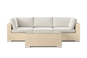 Bahamas utesoffa 3-sits med bord - Beige - Utemöbler - Loungemöbler - Soffgrupp utomhus