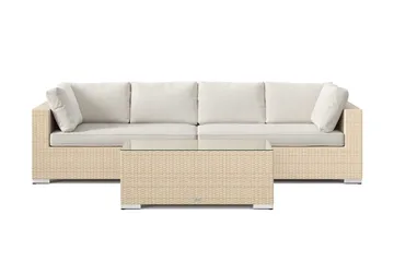 Bahamas utesoffa 4-sits med bord - Beige - Utemöbler - Loungemöbler - Soffgrupp utomhus