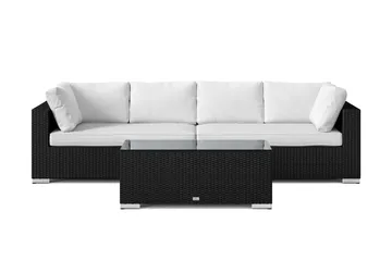 Bahamas utesoffa 4-sits med bord - Svart - Utemöbler - Loungemöbler - Soffgrupp utomhus