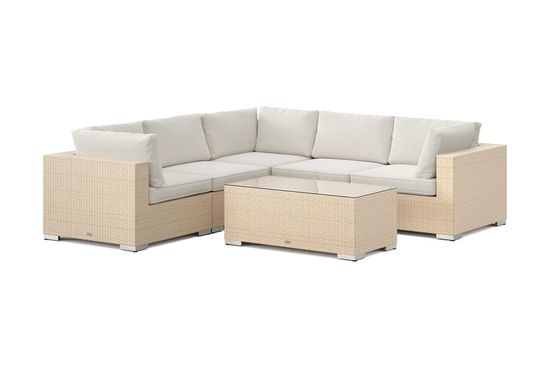 Bahamas utomhus hörnsoffa 5-sits vändbar med bord, Beige