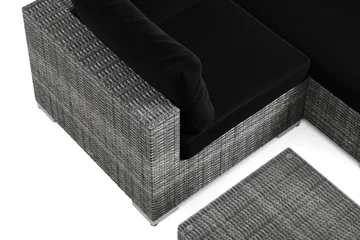 Bahamas utomhus hörnsoffa 5-sits vändbar med bord - Grå - Utemöbler - Loungemöbler - Soffgrupp utomhus