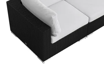 Bahamas utomhus hörnsoffa 5-sits vändbar med bord - Svart - Utemöbler - Loungemöbler - Soffgrupp utomhus