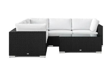 Bahamas utomhus hörnsoffa 5-sits vändbar med bord - Svart - Utemöbler - Loungemöbler - Soffgrupp utomhus