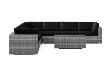 Bahamas utomhus hörnsoffa 7-sits vändbar med bord - Grå - Utemöbler - Loungemöbler - Soffgrupp utomhus