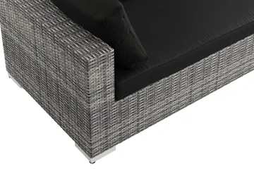 Bahamas utomhus L-soffa höger 8-sits med fåtölj och bord med hylla - Grå - Utemöbler - Loungemöbler - Soffgrupp utomhus