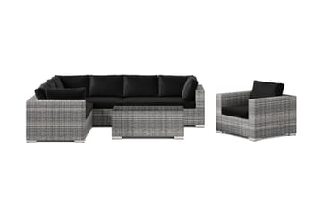 Bahamas utomhus L-soffa vänster 7-sits med fåtölj och bord - Grå - Utemöbler - Loungemöbler - Soffgrupp utomhus