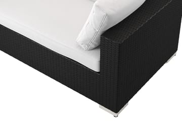 Bahamas utomhus L-soffa vänster 7-sits med fåtölj och bord med hylla - Svart - Utemöbler - Loungemöbler - Soffgrupp utomhus