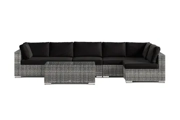 Bahamas utomhus loungegrupp 6-sits med vändbar schäslong och bord - Grå - Utemöbler - Loungemöbler - Soffgrupp utomhus