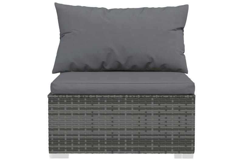 FyrsitsUtesoffa med dynor konstrotting grå - Grå - Utemöbler - Loungemöbler - Loungesoffa