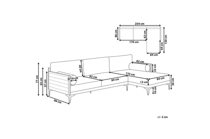 Hörnsoffa Cavezzo - Utemöbler - Loungemöbler - Loungesoffa