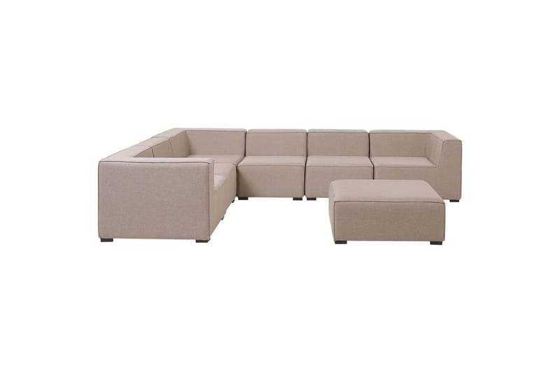 Hörnsoffa med fotpall Arezzo Beige/svart, Högervänd - Beige/svart, Högervänd - Utemöbler - Loungemöbler - Loungesoffa