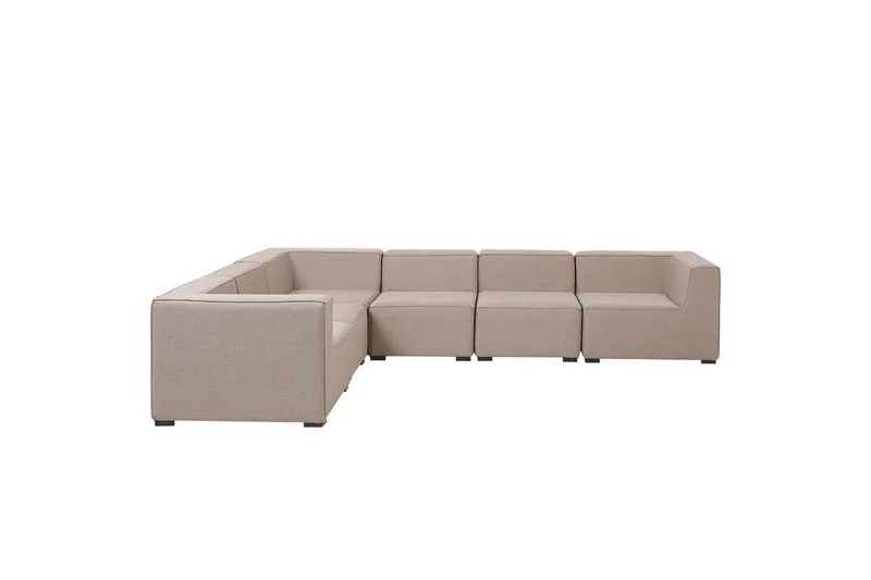 Hörnsoffa med fotpall Arezzo Beige/svart, Högervänd - Beige/svart, Högervänd - Utemöbler - Loungemöbler - Soffgrupp utomhus