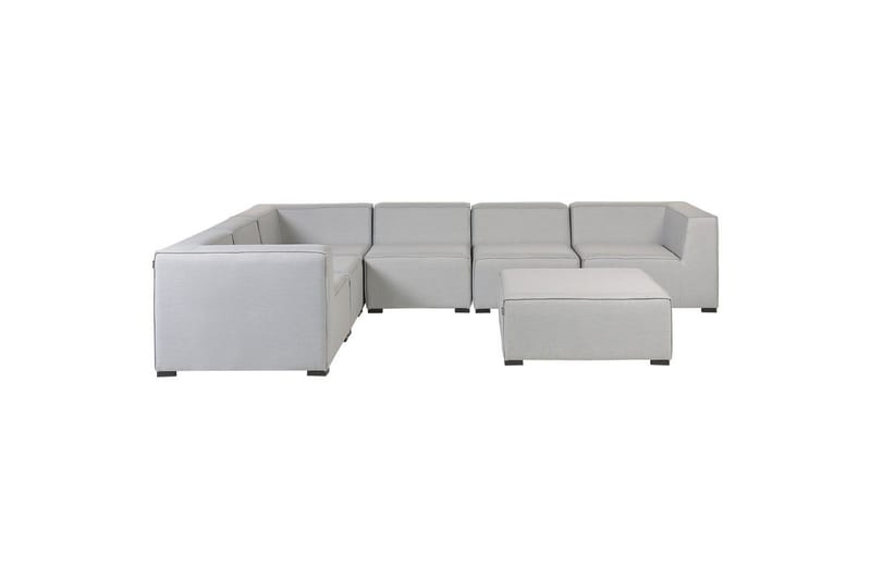 Hörnsoffa med fotpall Arezzo Grå/svart, Högervänd - Grå/svart, Högervänd - Utemöbler - Loungemöbler - Loungesoffa