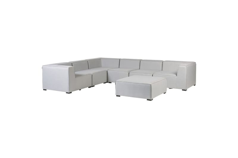 Hörnsoffa med fotpall Arezzo Grå/svart, Högervänd - Grå/svart, Högervänd - Utemöbler - Loungemöbler - Loungesoffa