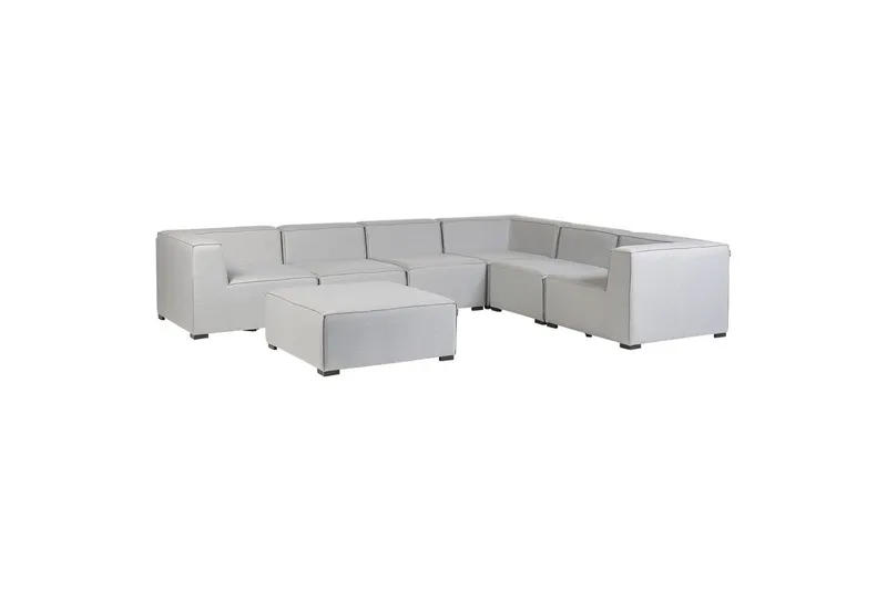 Hörnsoffa med fotpall Arezzo Grå/svart, Vänstervänd - Grå/svart, Vänstervänd - Utemöbler - Loungemöbler - Loungesoffa