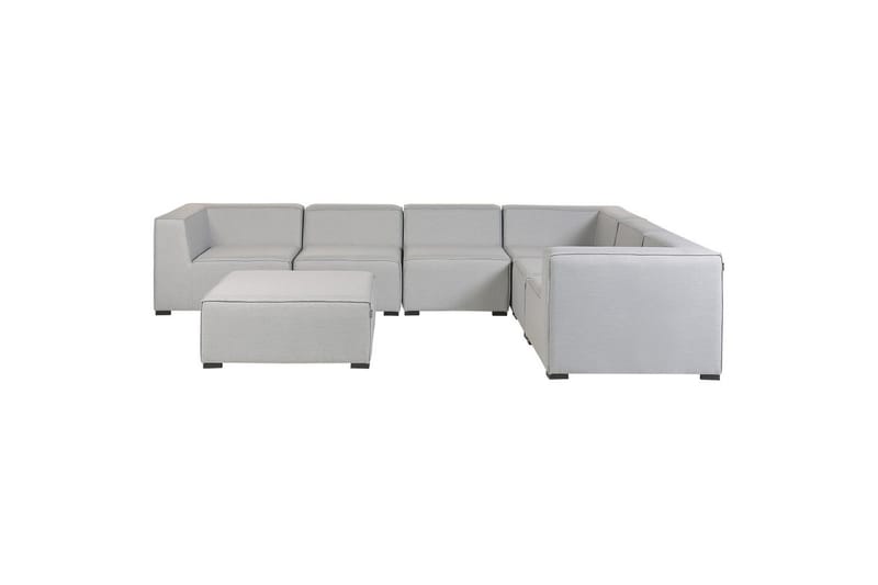 Hörnsoffa med fotpall Arezzo Grå/svart, Vänstervänd - Grå/svart, Vänstervänd - Utemöbler - Loungemöbler - Loungesoffa