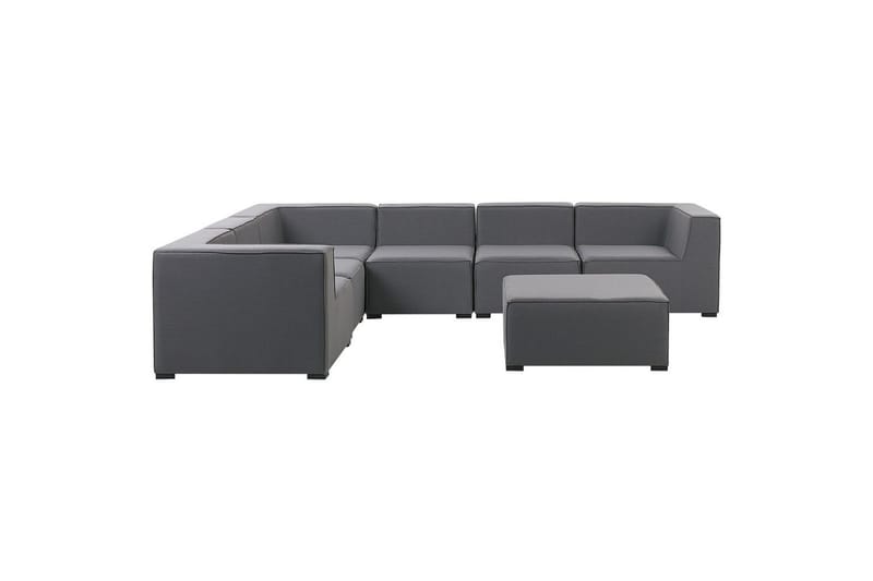 Hörnsoffa med fotpall Arezzo Mörkgrå/svart, Högervänd - Mörkgrå/svart, Högervänd - Utemöbler - Loungemöbler - Loungesoffa