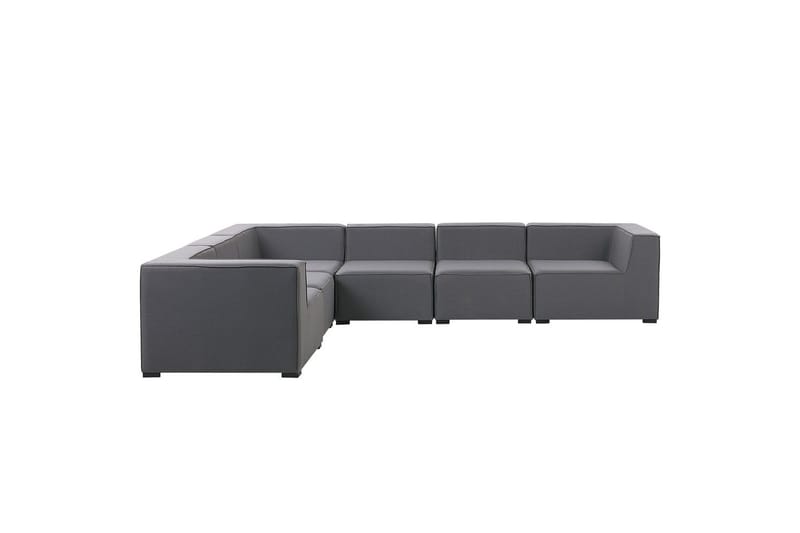 Hörnsoffa med fotpall Arezzo Mörkgrå/svart, Högervänd - Mörkgrå/svart, Högervänd - Utemöbler - Loungemöbler - Loungesoffa