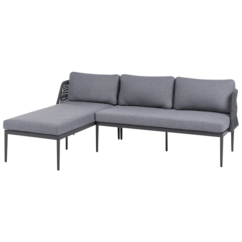 Hörnsoffa utomhus med Bord 3-Sits Leffe Högervänd - Grå - Utemöbler - Loungemöbler - Soffgrupp utomhus