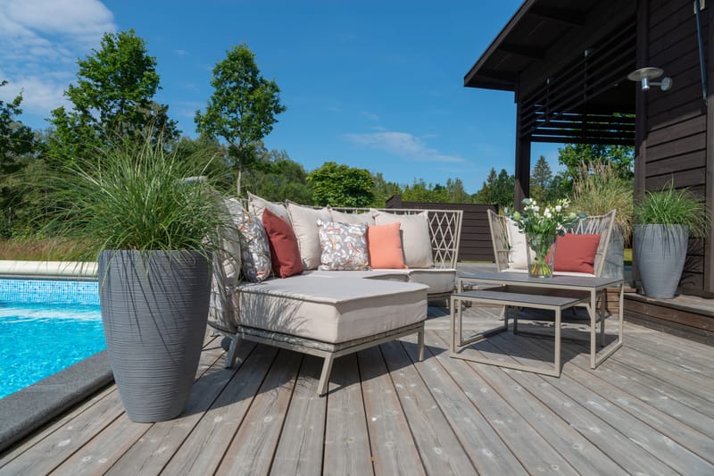 Hillerstorp Jet Set Loungesoffa 3-Sits - Beige - Utemöbler - Loungemöbler - Loungesoffa