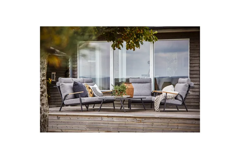Hillerstorp Kungshult Utesoffa 3-Sits Grå - Utemöbler - Loungemöbler - Loungesoffa