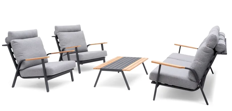 Hillerstorp Kungshult Utesoffa 3-Sits Grå - Utemöbler - Loungemöbler - Loungesoffa