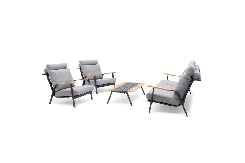 Hillerstorp Kungshult Utesoffa 3-Sits Grå - Utemöbler - Loungemöbler - Loungesoffa