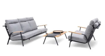 Hillerstorp Kungshult Utesoffa 3-Sits Grå - Utemöbler - Loungemöbler - Loungesoffa