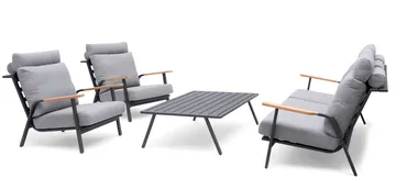 Hillerstorp Kungshult Utesoffa 3-Sits Grå - Utemöbler - Loungemöbler - Loungesoffa