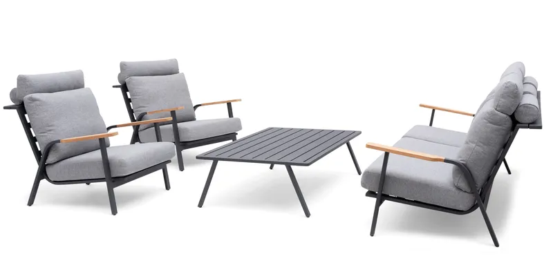 Hillerstorp Kungshult Utesoffa 3-Sits Grå - Utemöbler - Loungemöbler - Loungesoffa