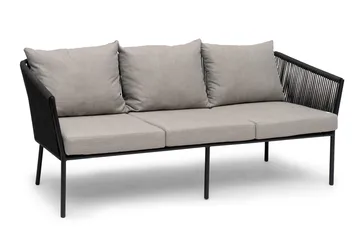 Hillerstorp Lersund Utesoffa Svart/Grå - Svart/Grå - Utemöbler - Loungemöbler - Loungesoffa