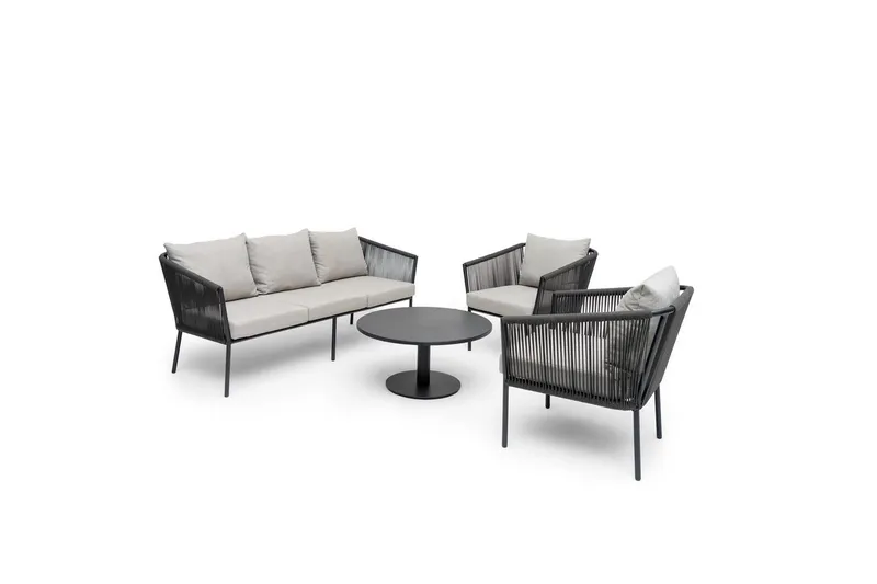 Hillerstorp Lersund Utesoffa Svart/Grå - Svart/Grå - Utemöbler - Loungemöbler - Loungesoffa