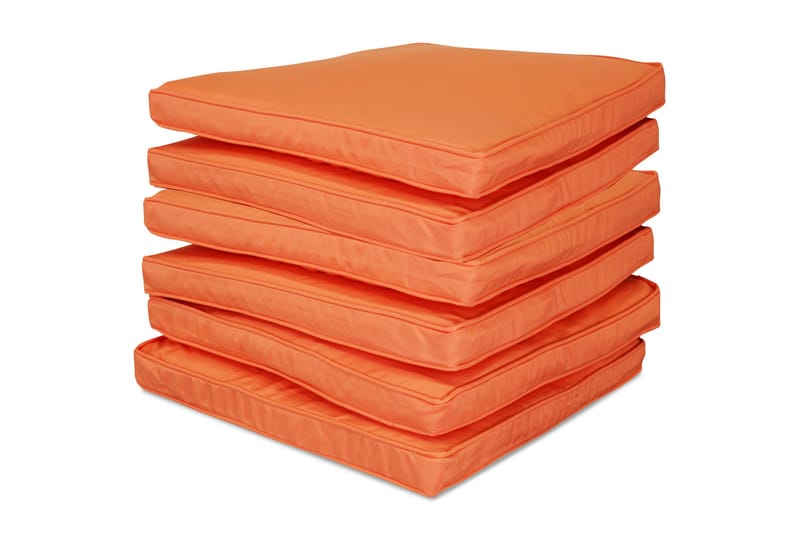 Klädsel till stolsdynor 6-pack - Orange - Utemöbler - Loungemöbler - Klädselpaket loungemöbler