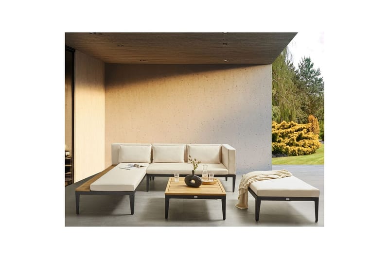 Loungegrupp med fotpall Bracciano 3-Sits - 3-Sits - Utemöbler - Loungemöbler - Loungesoffa