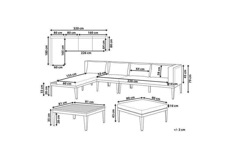 Loungegrupp med fotpall Bracciano 4-Sits - 4-Sits - Utemöbler - Loungemöbler - Soffgrupp utomhus