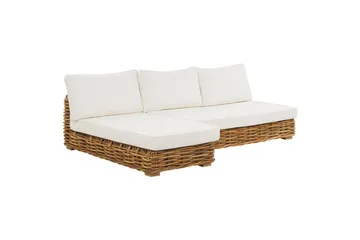 Loungegrupp Varallo Natur/vit, Högervänd - Natur/vit, Högervänd - Utemöbler - Loungemöbler - Soffgrupp utomhus