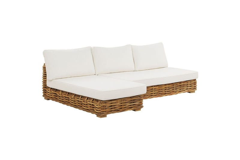 Loungegrupp Varallo Natur/vit, Högervänd - Natur/vit, Högervänd - Utemöbler - Loungemöbler - Soffgrupp utomhus